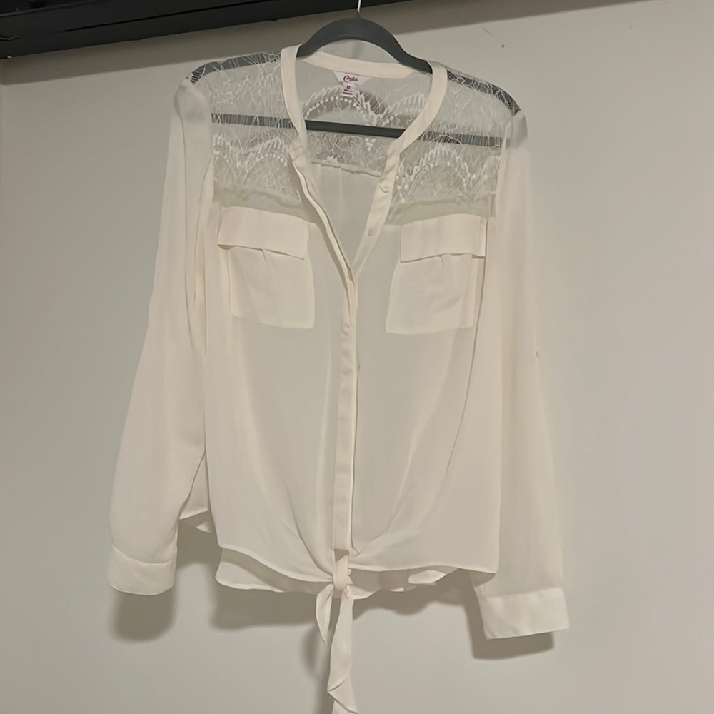 New Candies White Lace Blouse
